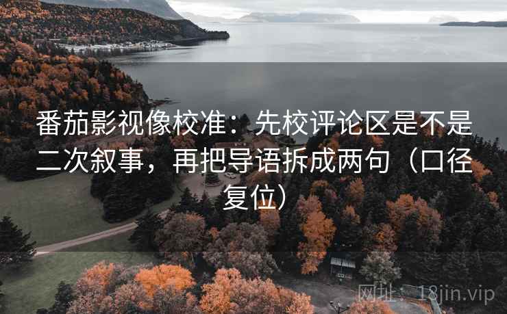 番茄影视像校准:先校评论区是不是二次叙事,再把导语拆成两句(口径复位) 番茄影视像校准:先校评论区是不是二次叙事,再把导语拆成两句(口径复位)